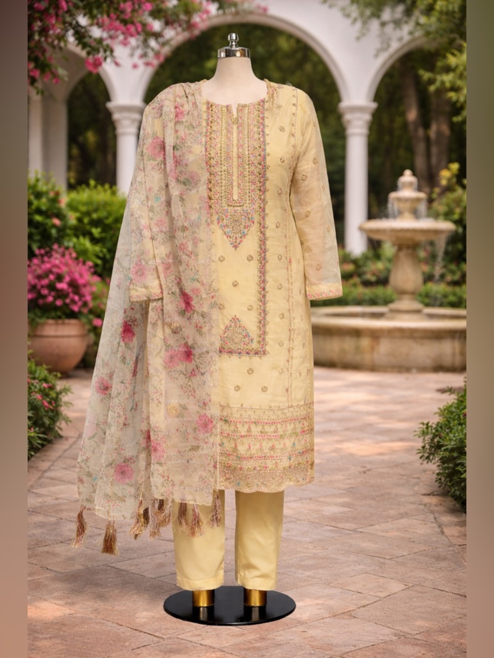 Elegant Embroidered Shalwar Kameez Set/Size Large